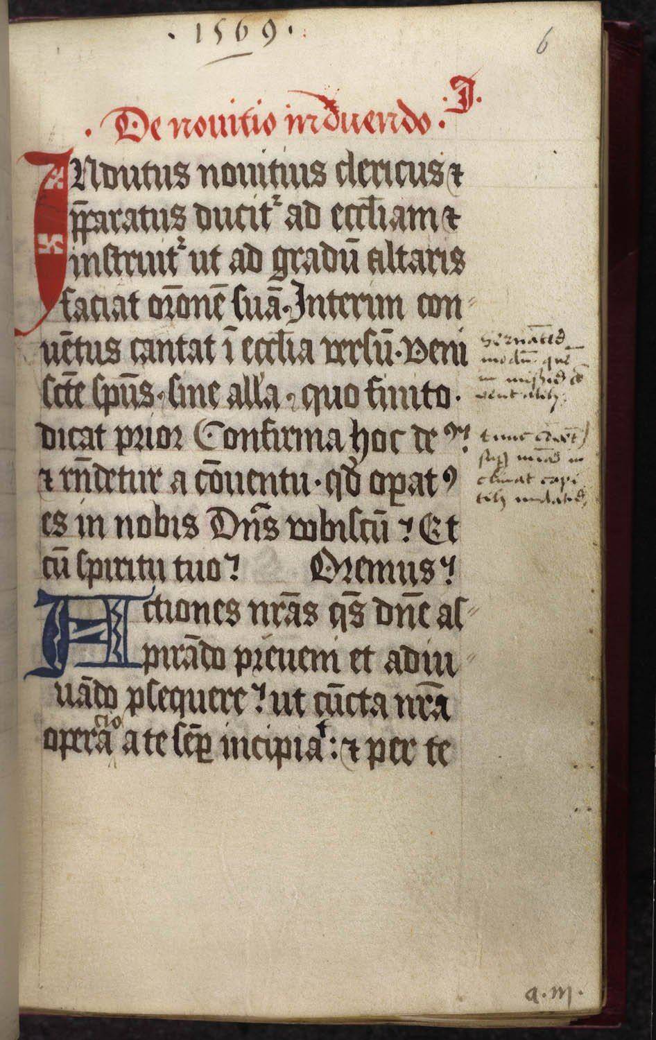 A folio from a Carthusian customary, Lansdowne MS 1201