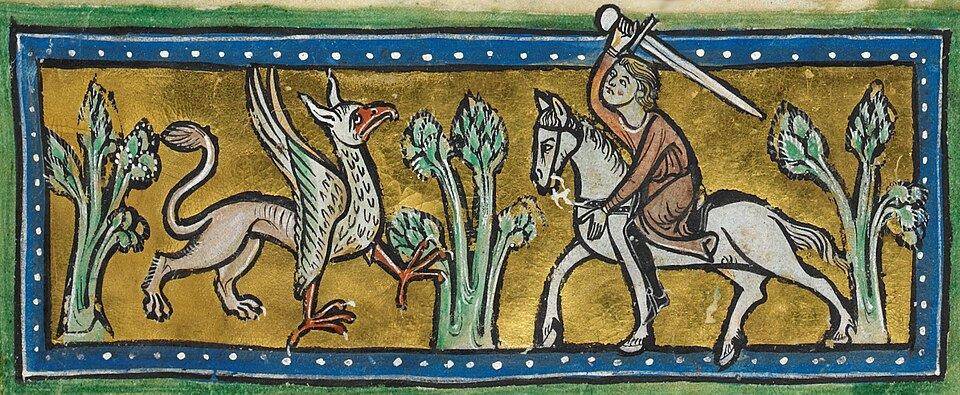 Griffin from the Rochester Bestiary, Royal MS 12 F XIII