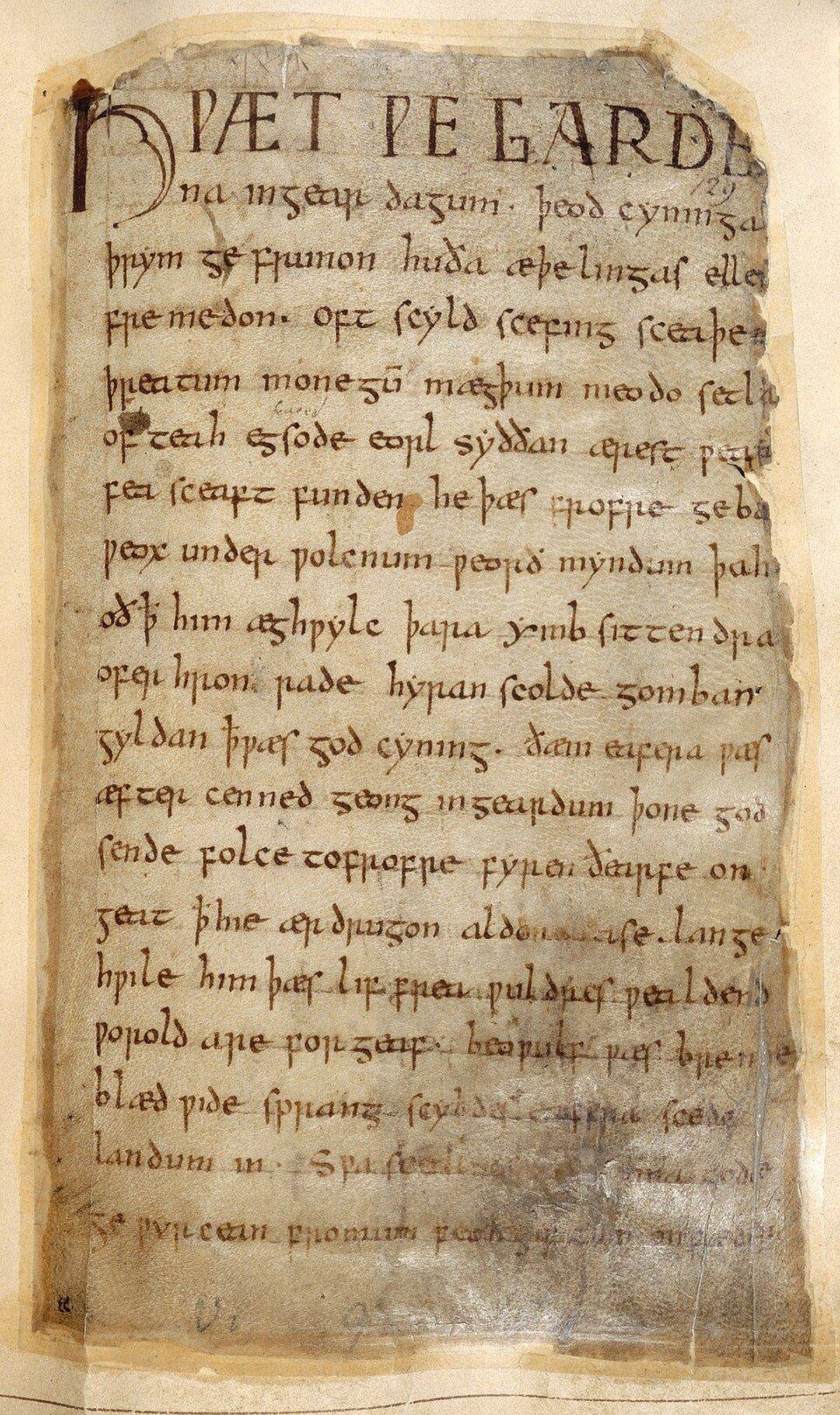 Opening of Beowulf, Cotton MS Vitellius A XV