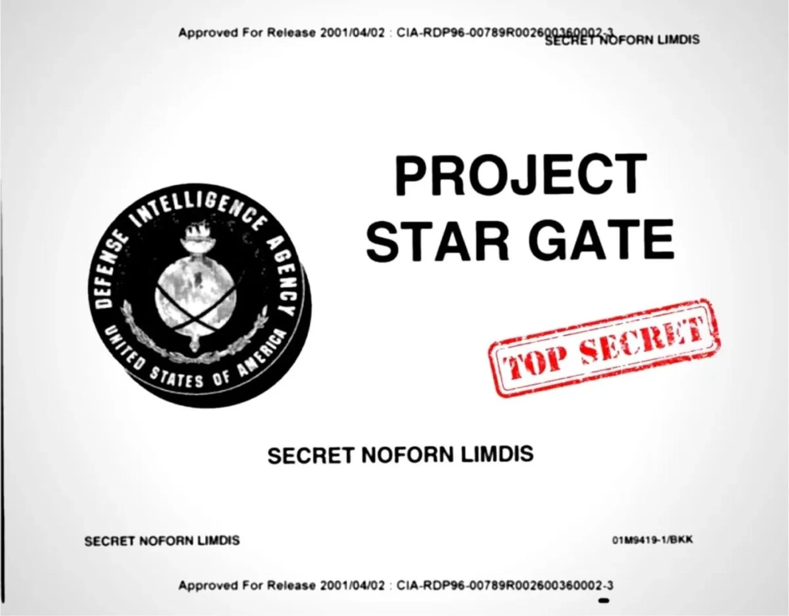 Declassified Project Star Gate document cover